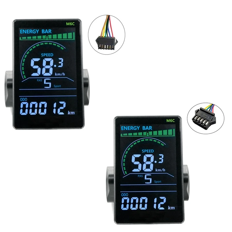 M6C Electric Bike LCD Display Meter 24V-60V E Scooter Panel Color Screen With USB For Mountain Electric Bike