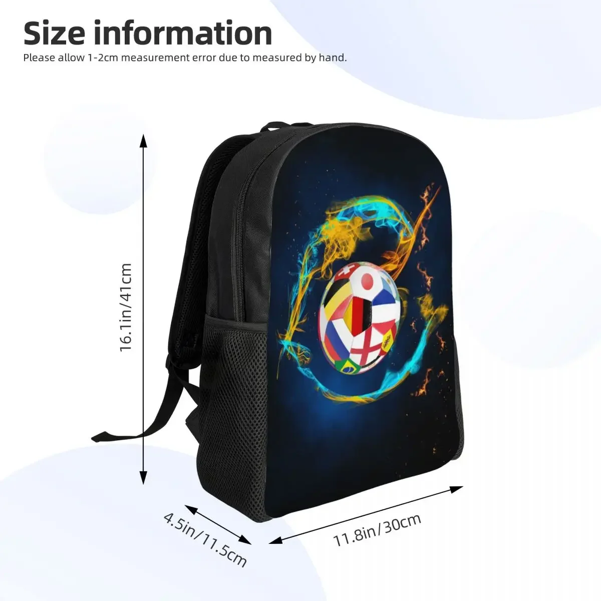 Custom Soccer Balls Lover Football Laptop Backpack Men Women Basic Bookbag for School College Student Sports Gift Bags