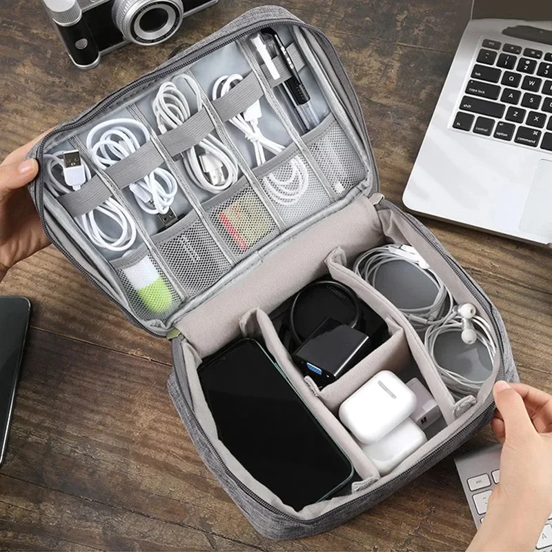 Cable Storage Bag Waterproof Digital Electronic Organizer Portable USB Data Line Charger Plug Storage Bag Travel Cable Organizer