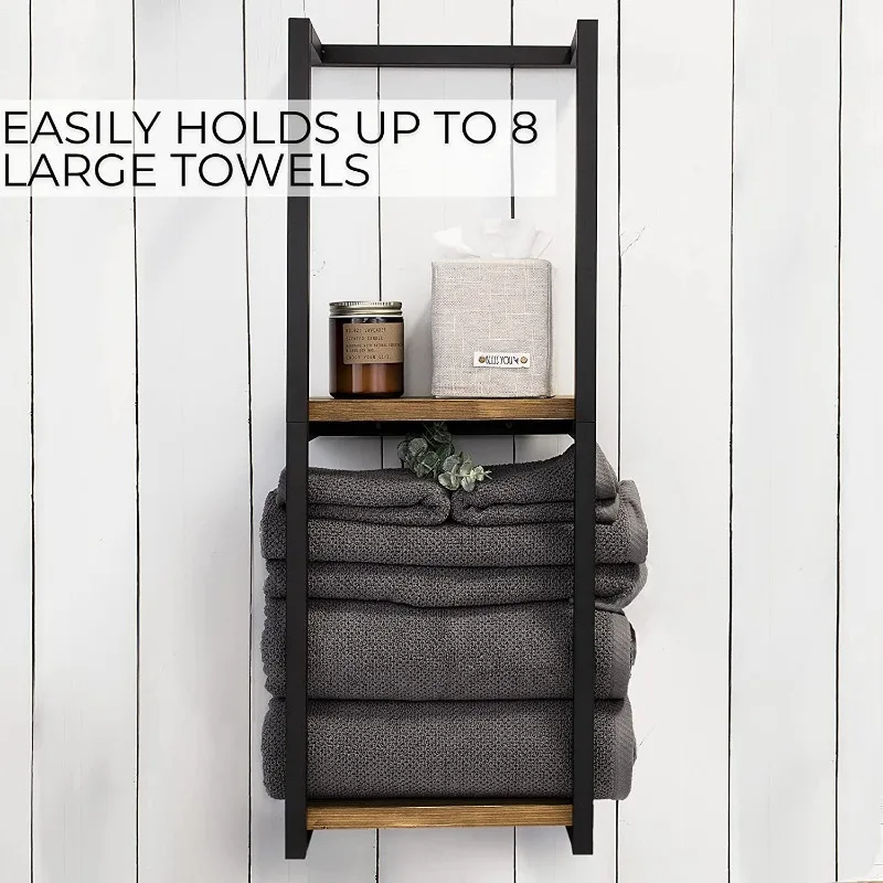 

1pc Modern 2-Tier Metal Wall-Mounted Towel Rack, Easy Assembly, Space-Saving Bathroom Organizer for Home & Bedroom