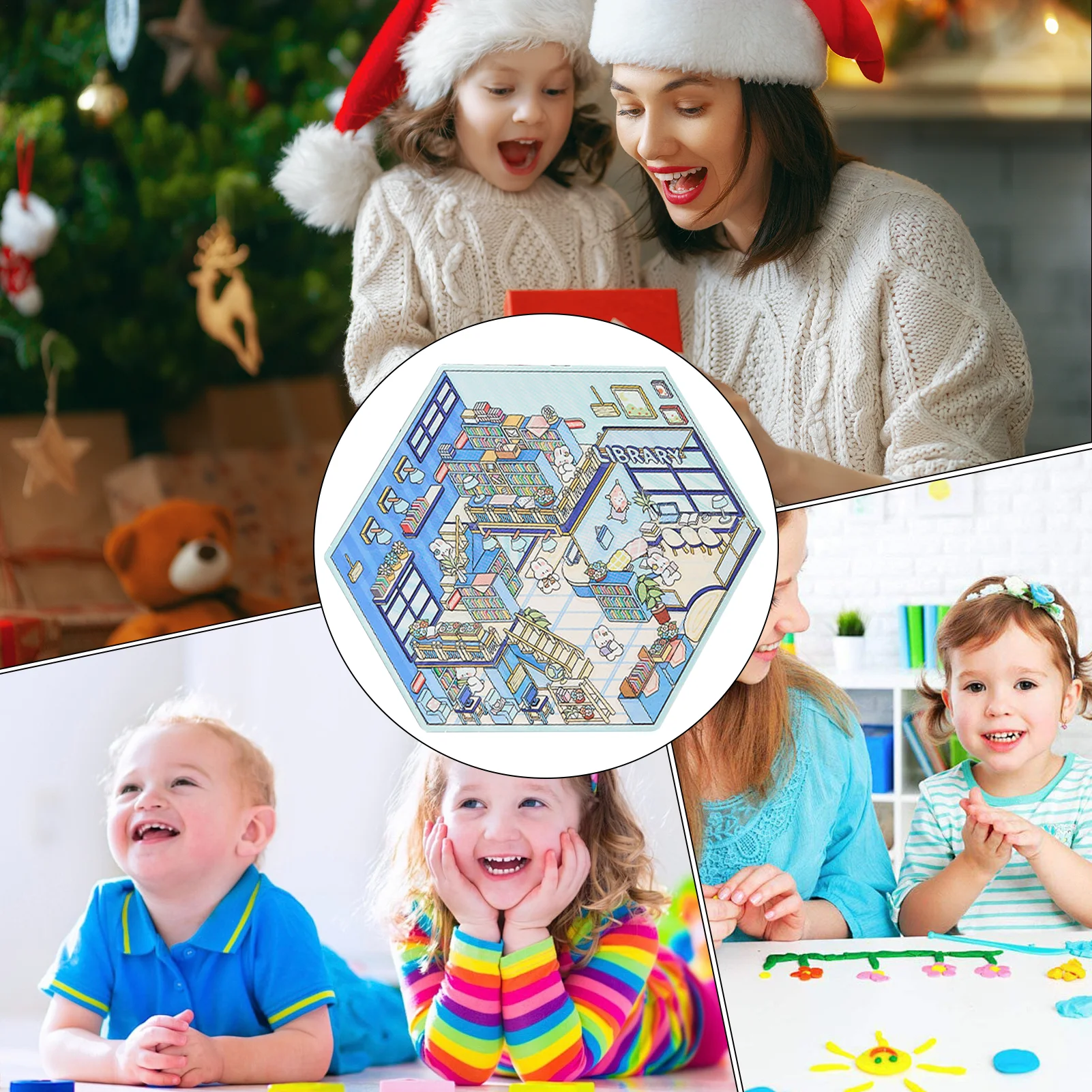 Houses Stickers Visual Stacking House Decal 3D Cartoon Miniature Scene Landscape Stickers For Boys Girls Kids Family