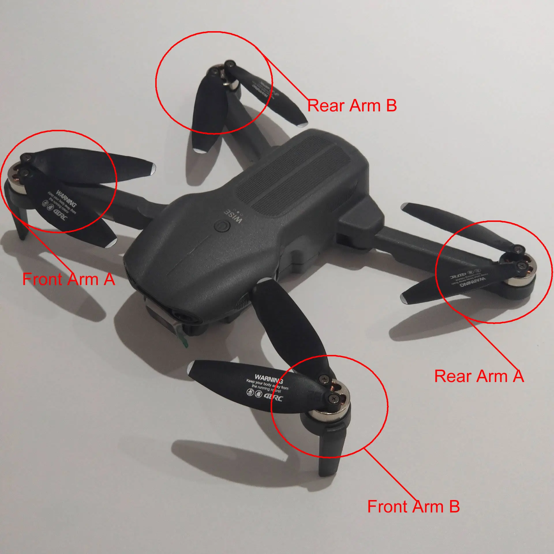 4DRC F9 Drone 4D-F9 RC Quadcopter Spare Parts Brushless Motor Front/Rear Left/Right Arm A/B Motor Arm Accessories