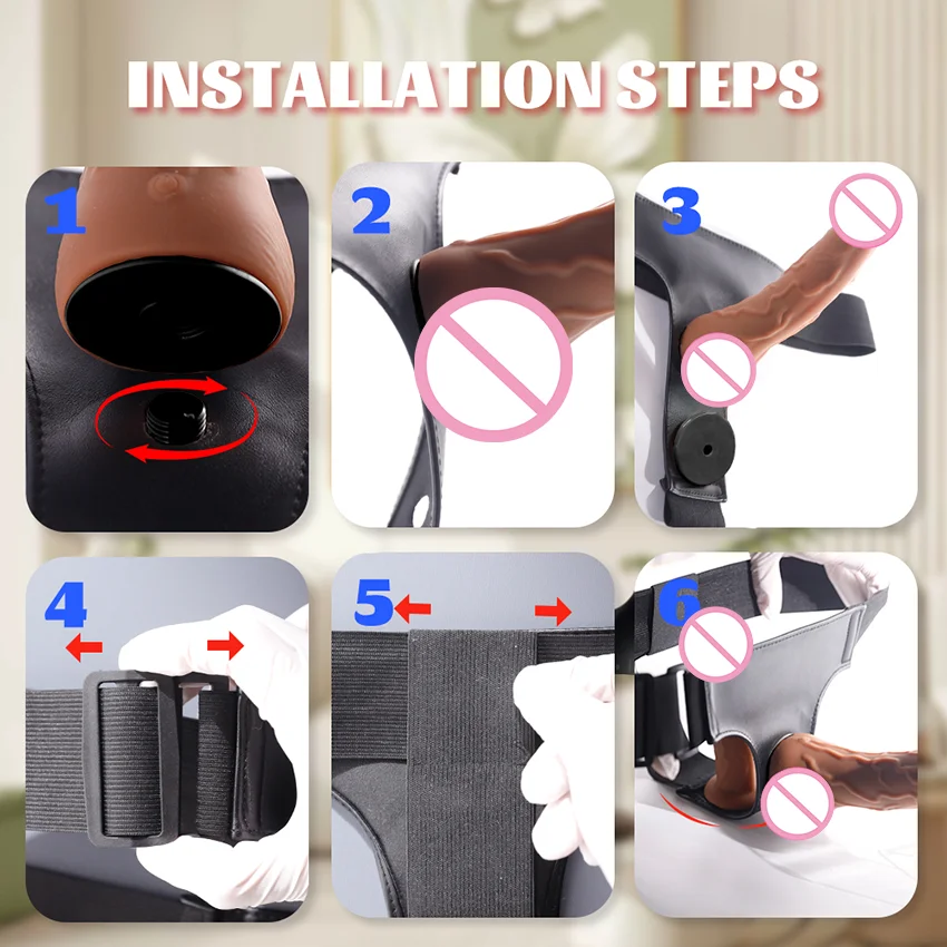 Strap On Double Head Telescopic Dildo Vibrator Realistic Wearable Massager Artificial Panties For Lesbian Adult Products Sex Toy - Image 4