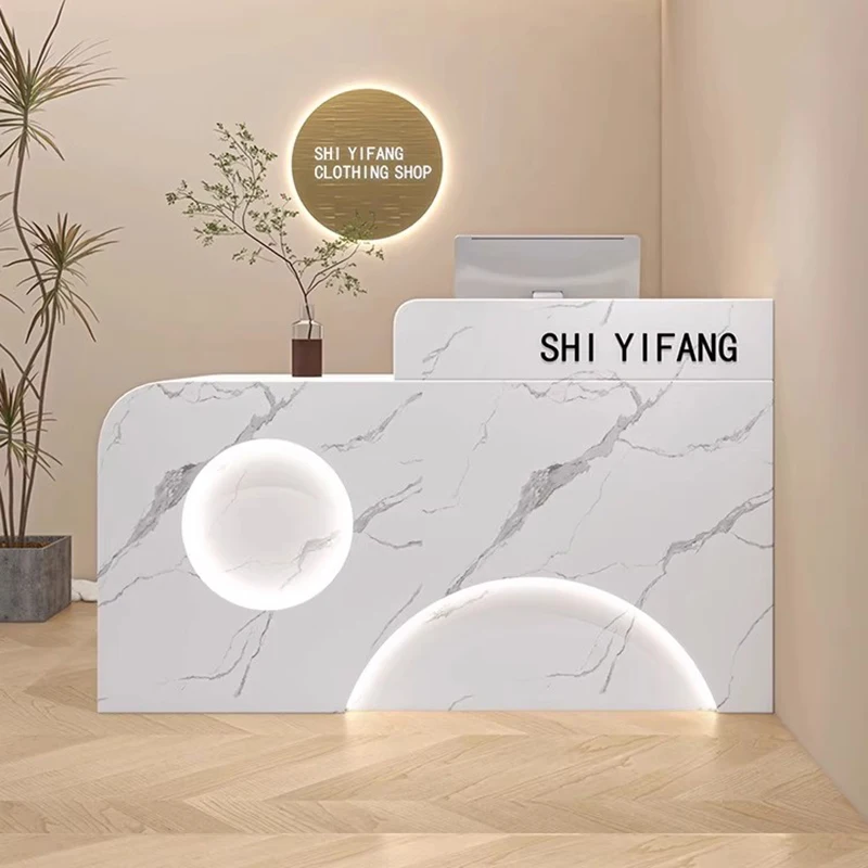 モダンなホテルの受付デスク、ショップ、ビューティーバー、高級レストラン、エグゼクティブ受付デスク、ディスプレイ、モストラドール、商業用家具
