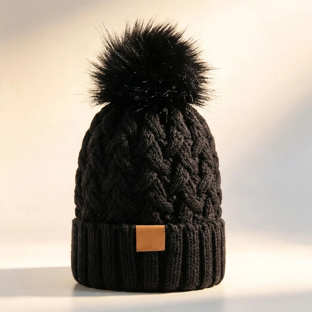 Beanie Hat Fleece-Lined Thermal Skull Cap Warm Winter Headwear for Cold Weather Outdoor Commuting Sports