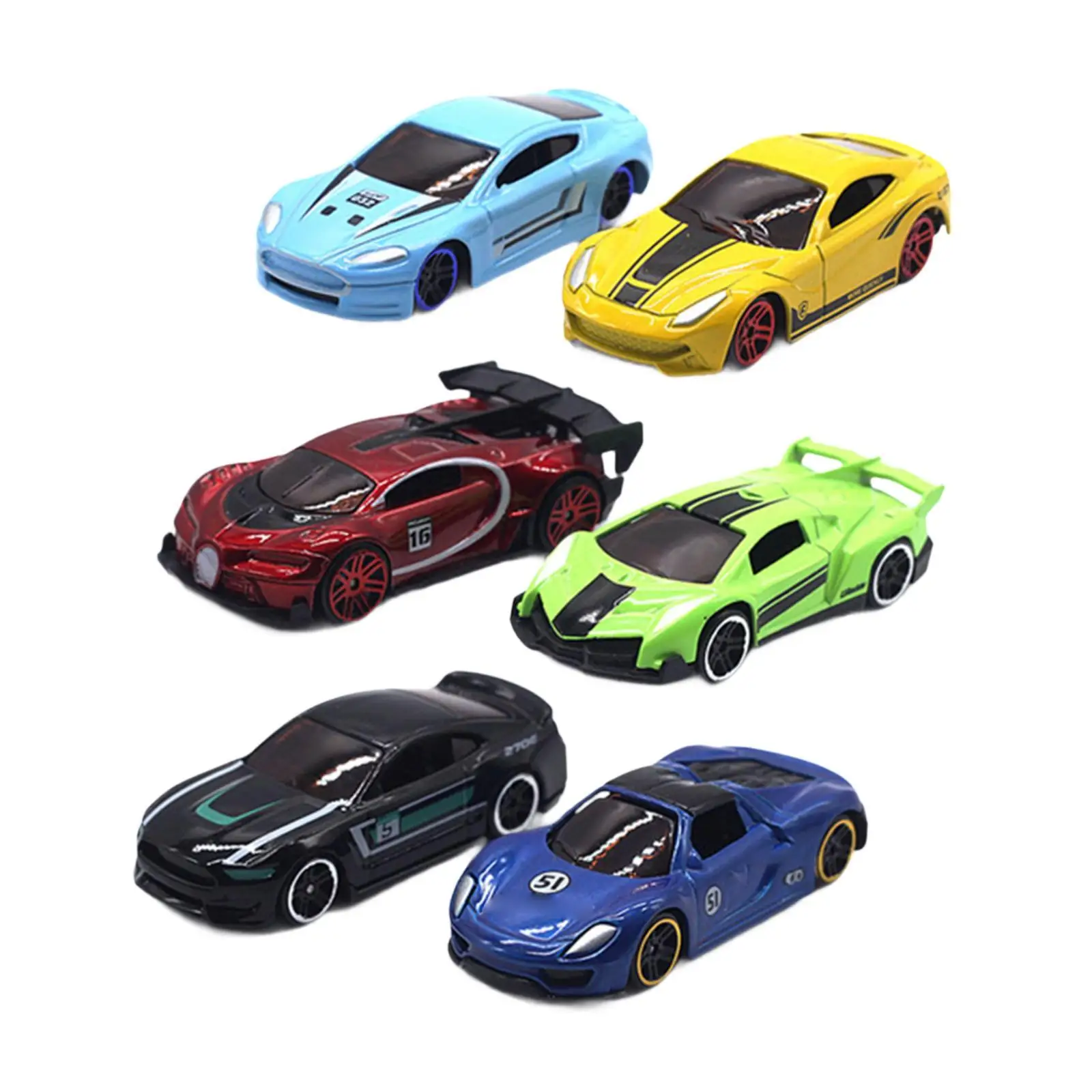 

6 комплектов автомобилей, масштаб 1:64, игрушечные машинки из сплава для детей от 3 лет и мальчиков, малышей