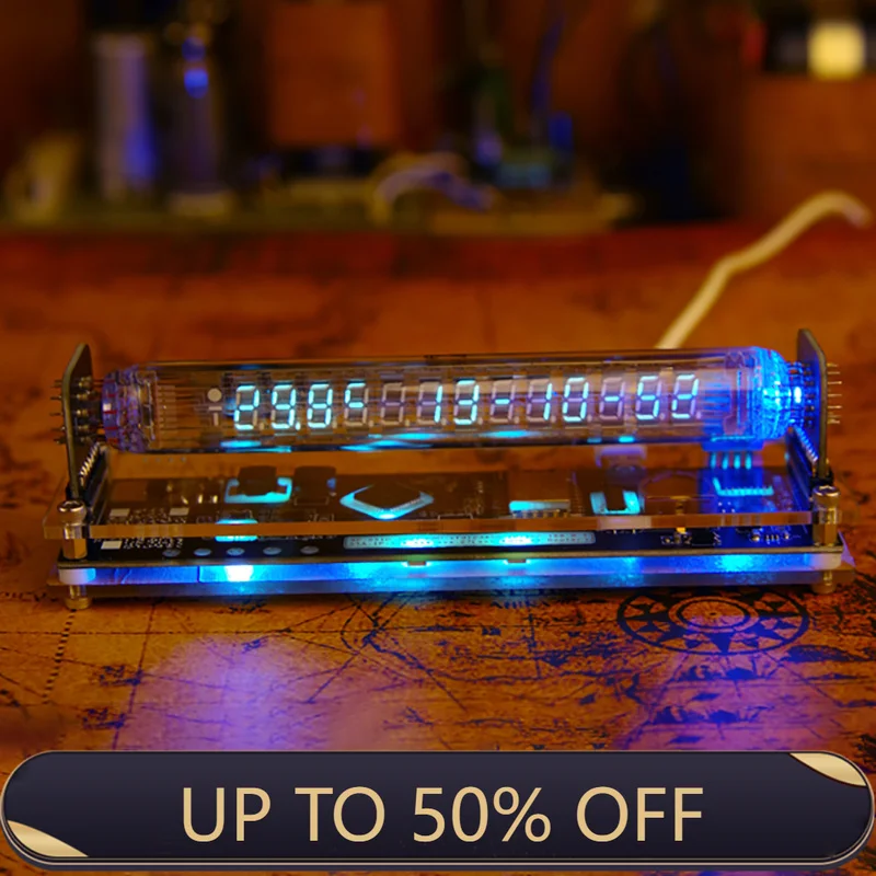 Nixie Tube Table Clocks Vacuum-tube Digital Tabletop Glow Tube Clock Electronic Watches Room Decorating Items Office Desk Gift