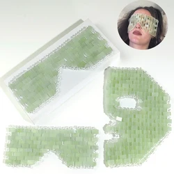 Natural Jade Eye Face Mask Massager Cooling Sleep Eye Facial Mask Relax Sleep Massager Cold Therapy Mask SPA Beauty Tool