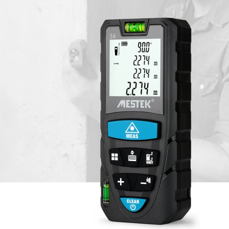 Telêmetro laser eletrônico portátil de alta precisão, instrumento de medição de distância para sala de medição a laser infravermelho