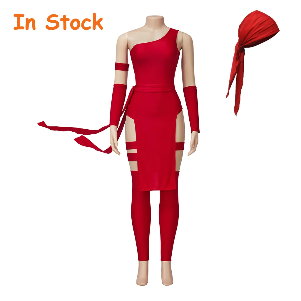 In Stock Anime Elektra Natchios Cosplay Women Sexy Red Outfits Cosplay Anime Women Halloween Costume Party Costume