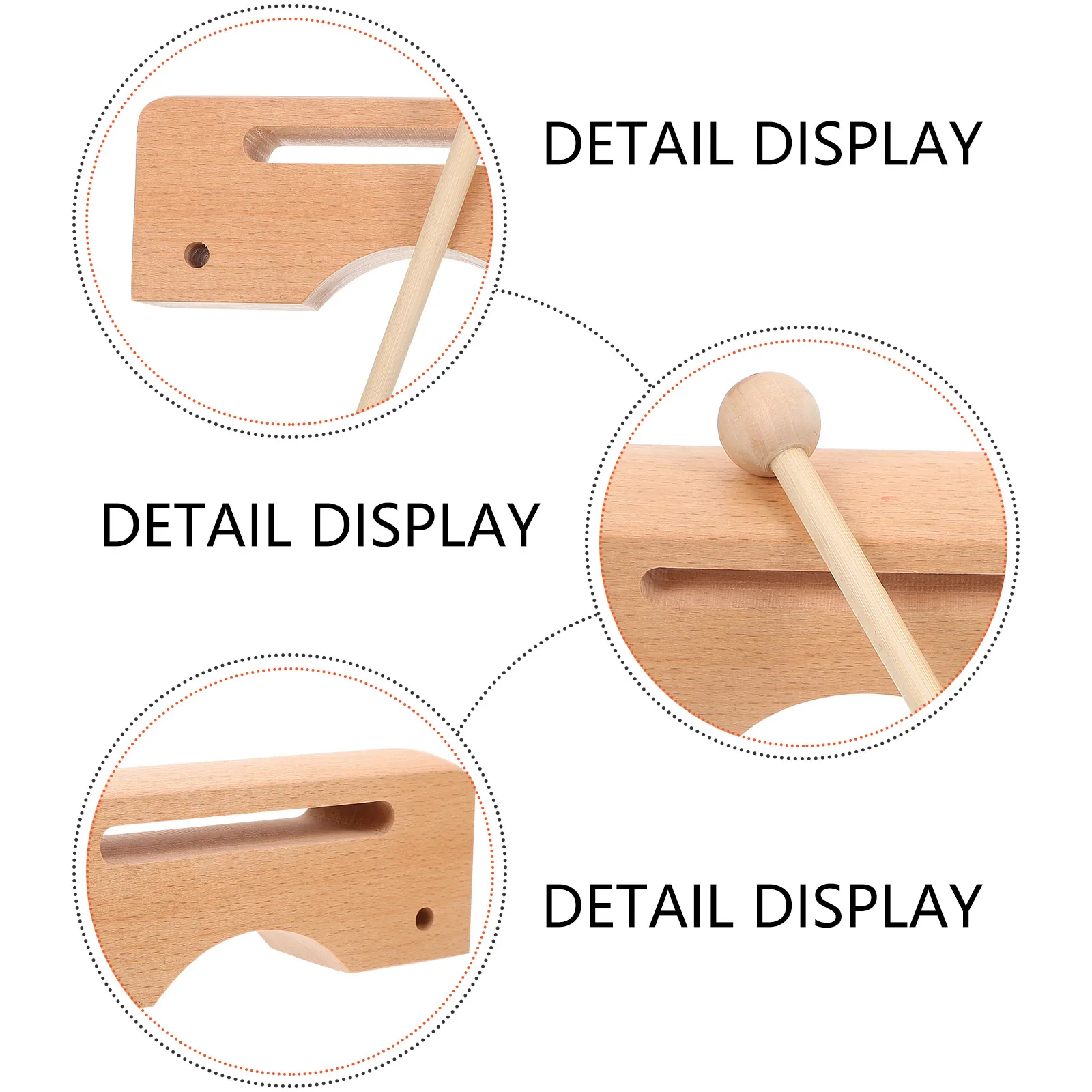 

Wooden Rhythm Block Percussion Instrument Kids Music Toy Compact Size Lightweight Easy to Carry Children