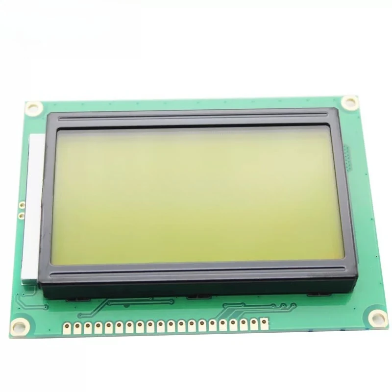 LCD12864 Yellow‑Green LCD Module ST7920 Controller With Font Library Backlight Serial Parallel Interface