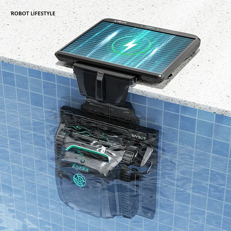 Pool Robotic Cleaner Smart Robots S2 Solar Vision Dual Filtration Powerful Suction Auto Charging  For Large Family Pools