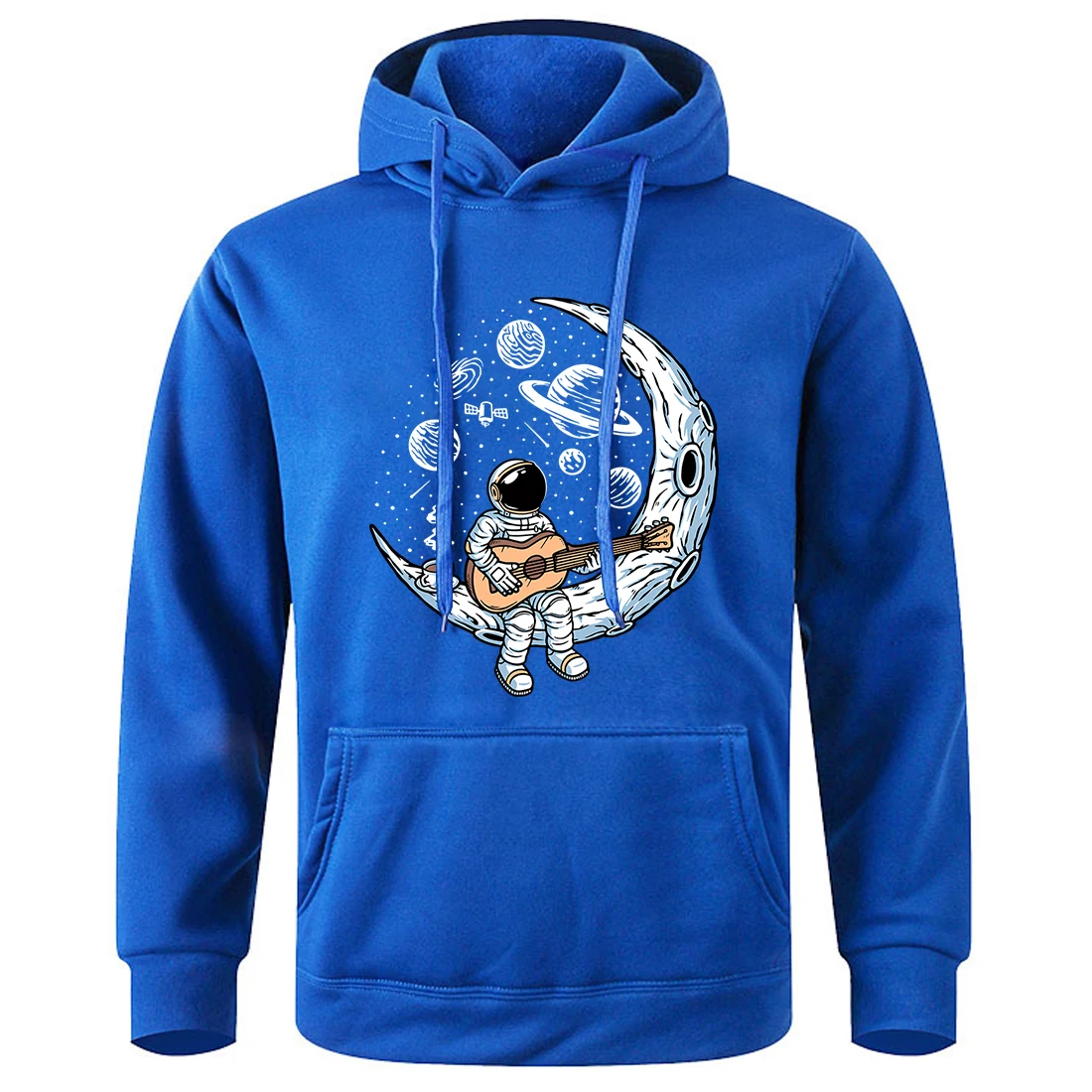 Astronauts Playing Guitar On The Moon Printed Mens Tracksuit Stylish Hoodies Fashion Fleece Sportwear Classic Causal Clothes