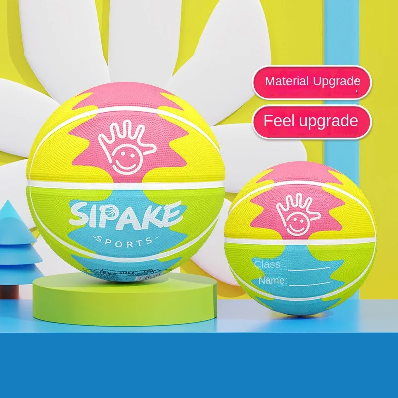 N. 4 5 palline da basket in gomma resistenti all'usura e antiscivolo per studenti delle scuole primarie e secondarie