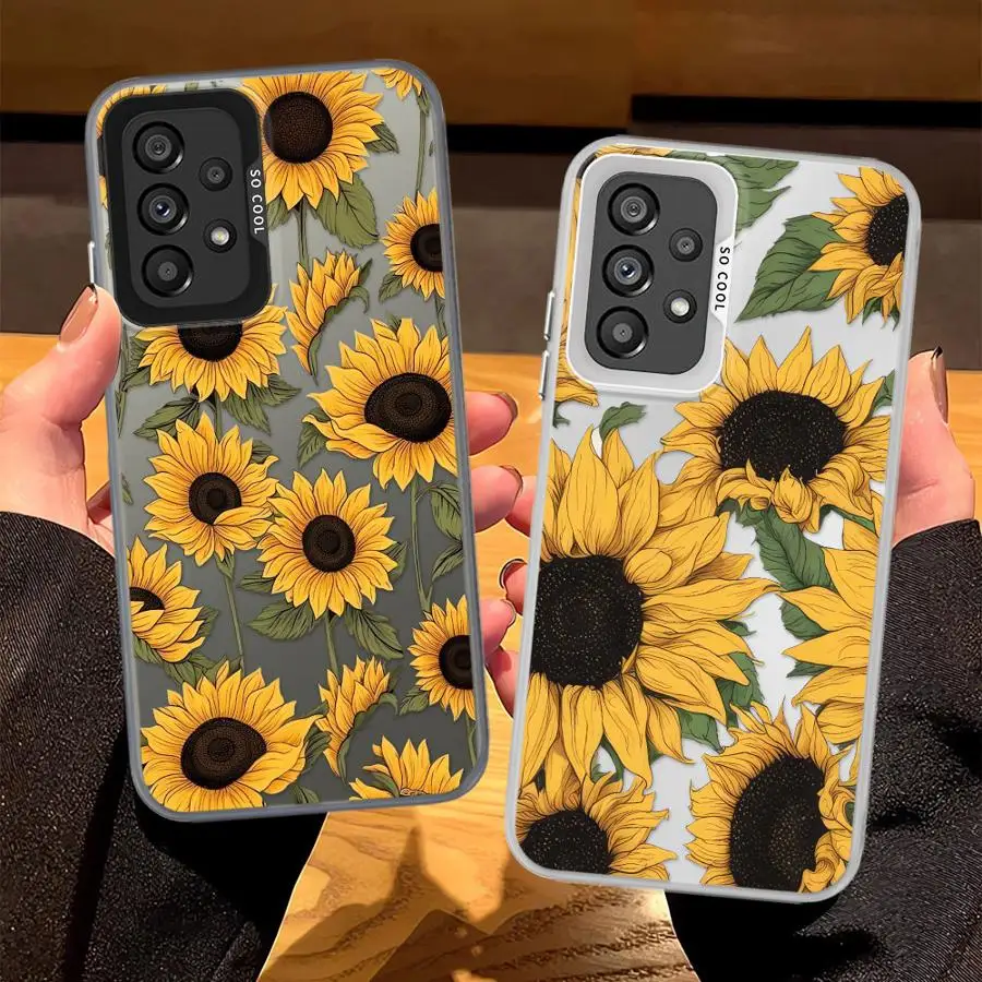 Niedliche Sonnenblumen-Muster Handyhülle für Samsung Galaxy A25 A73 A16 A34 A32 A36 A23 A71 A17 A52 A72 A14 A56 A54 A13 A12