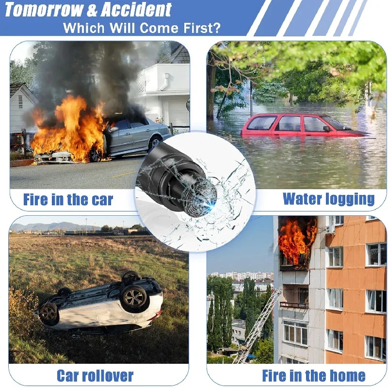 2-in-1 Car Safety Hammer Emergency Window Breaker Seat Belt Cutter Escape Rescue Tool Compact Glass Shatter Device Car Accessory view 4