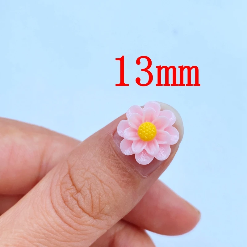 30pcs Resin Colorful 3D Mini Flower Flatback Stone Scrapbook Applique Figurines DIY Wedding Embellishment Manicure Craft