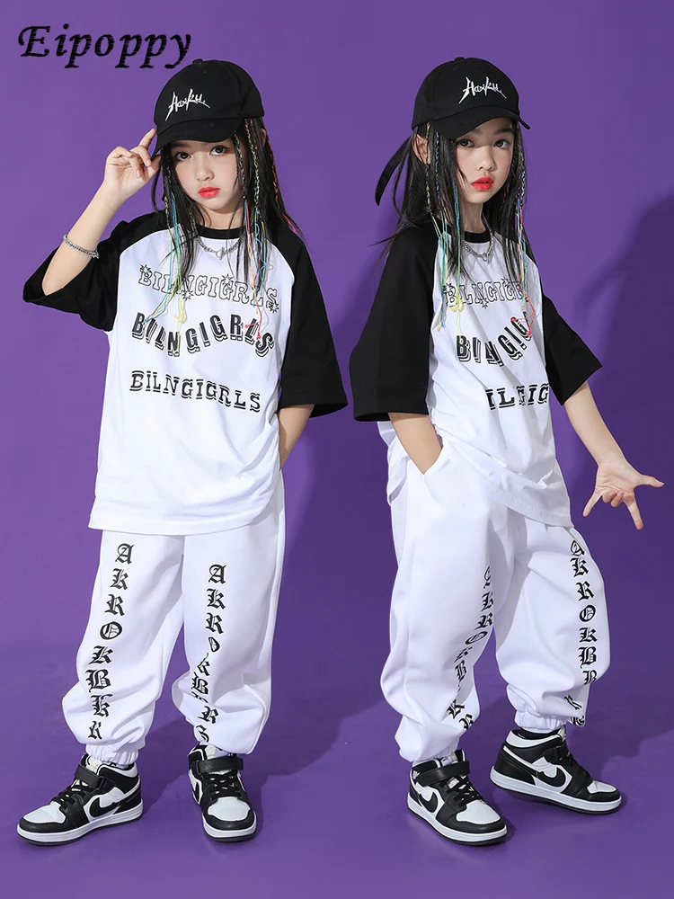 زي أداء الهيب هوب للأطفال ، ملابس عصرية للفتيات ، بدلة رقص الجاز للرجال