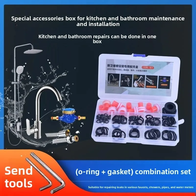 Silicone O-Ring Seal Assortment Set for Faucet Repair No Teflon Tape Gasket Kit for Kitchen Bathroom Shower Pipe Leak Solutions
