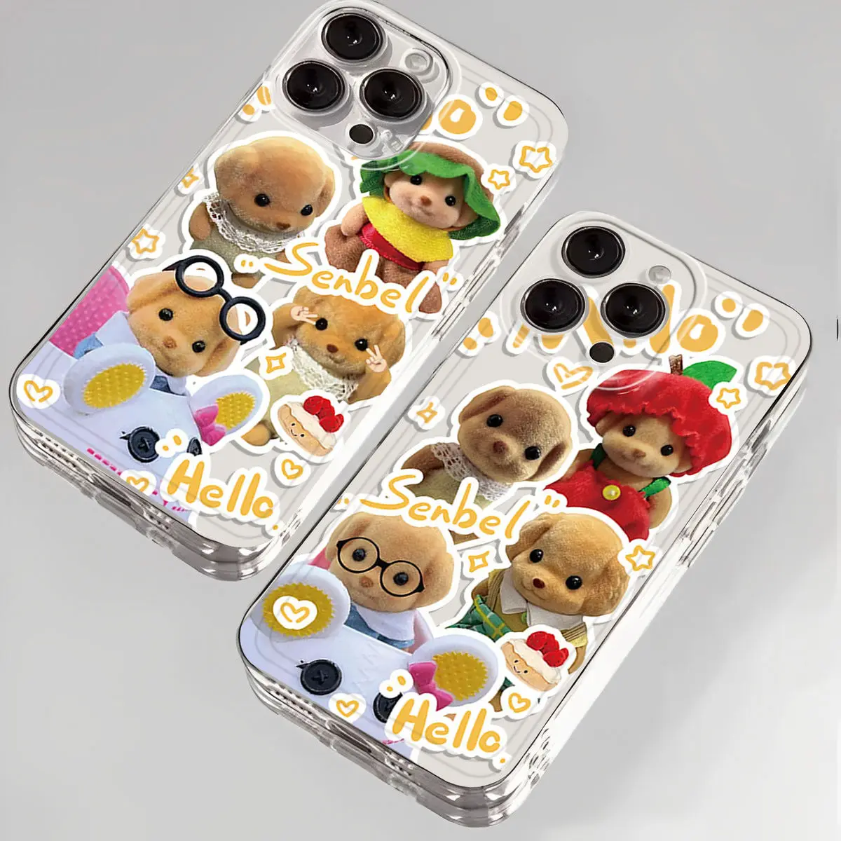 Cartoon Sylvanian Families Phone Case For iPhone 16 15 14 13 12 11 Mini Pro Max X XR XSMax 7 8 Plus SE20 Transparent Cover