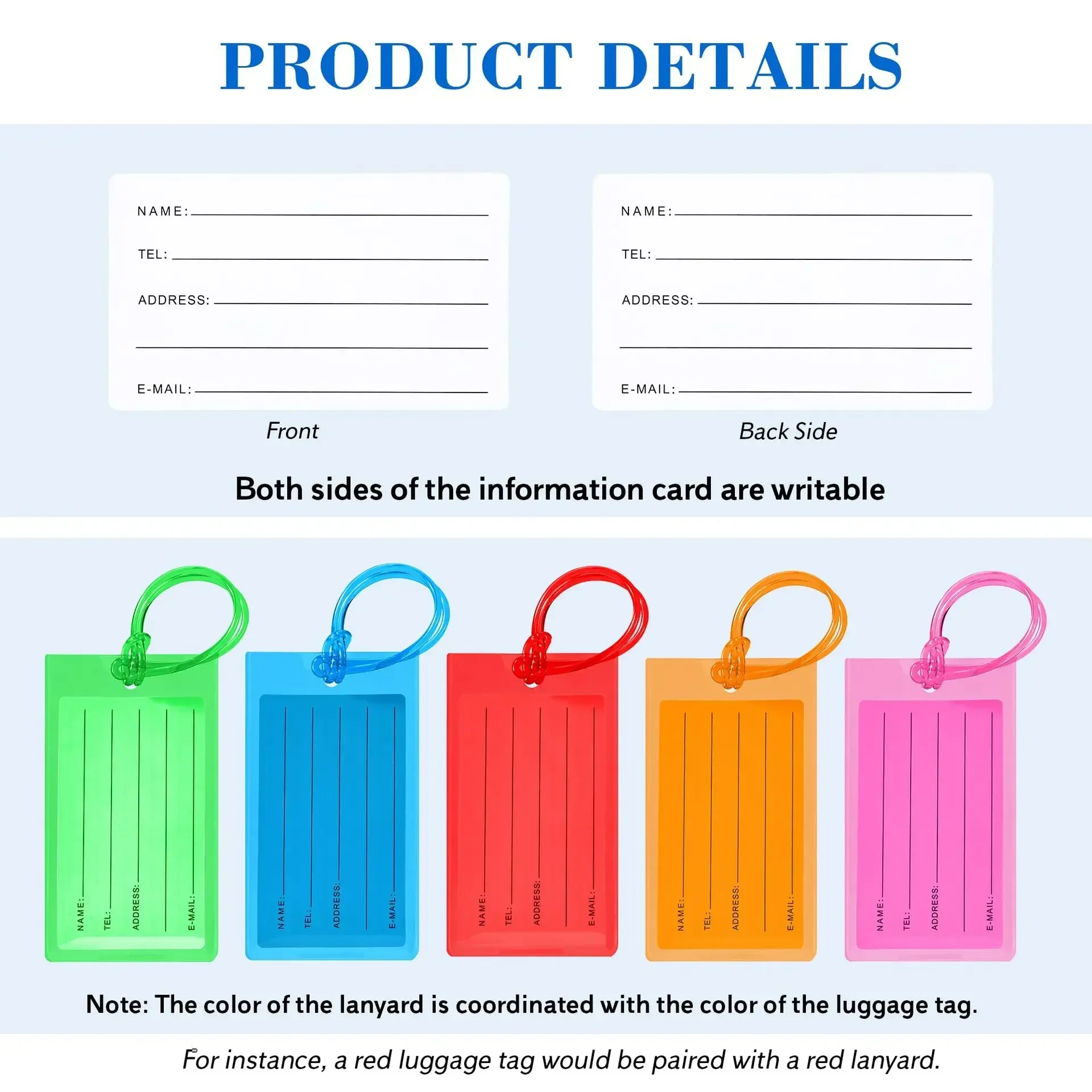 Soft PVC Transparent Cute Luggage Tag Suitcase Luggage Label Card Travel Luggage Tag Bag Tags Id Card Holder Travel Accessories