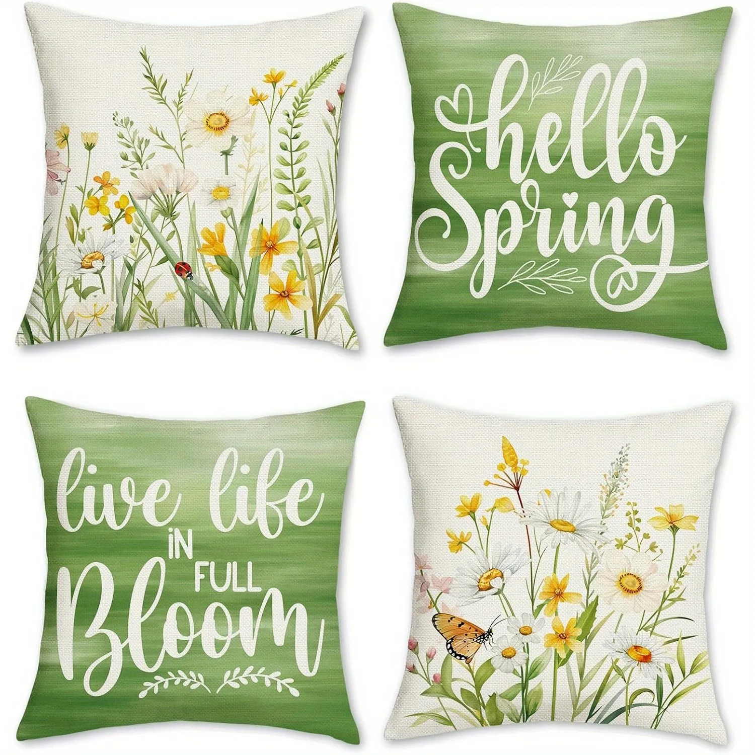 

Spring Songs on Pillowcases Cover Bedroom Sofa Decoration Polyester Cushion Cover with Zipper