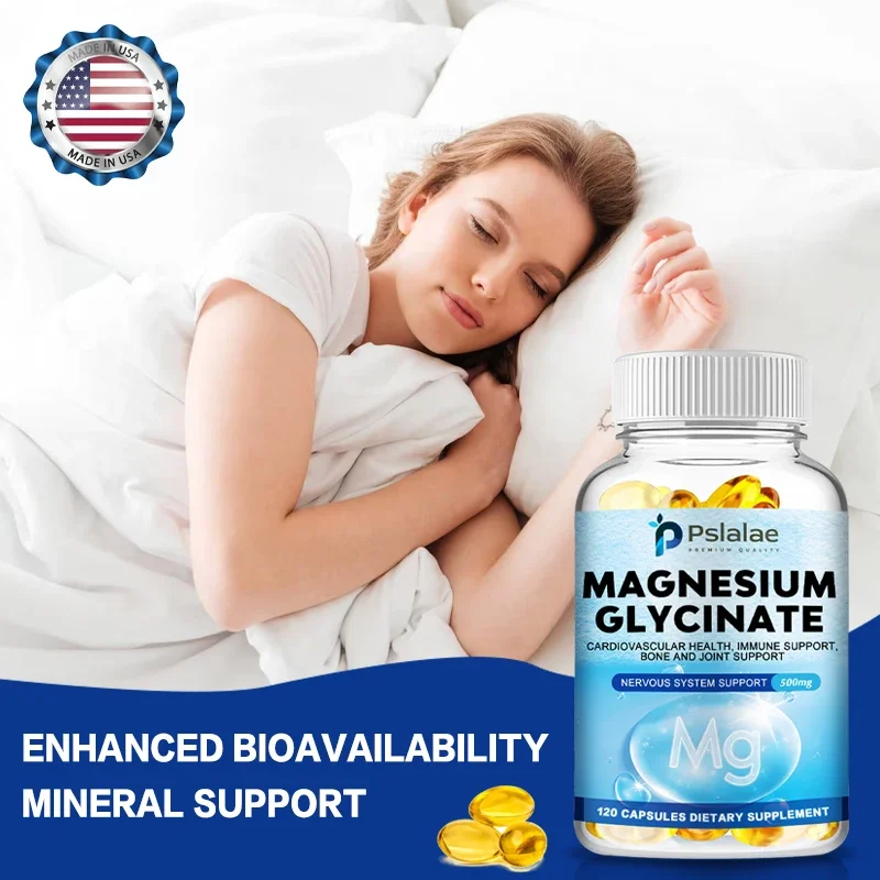 Magnesium Glycinate 500 Mg - Mineral Supplement To Aid Natural Sleep and Support Heart Health