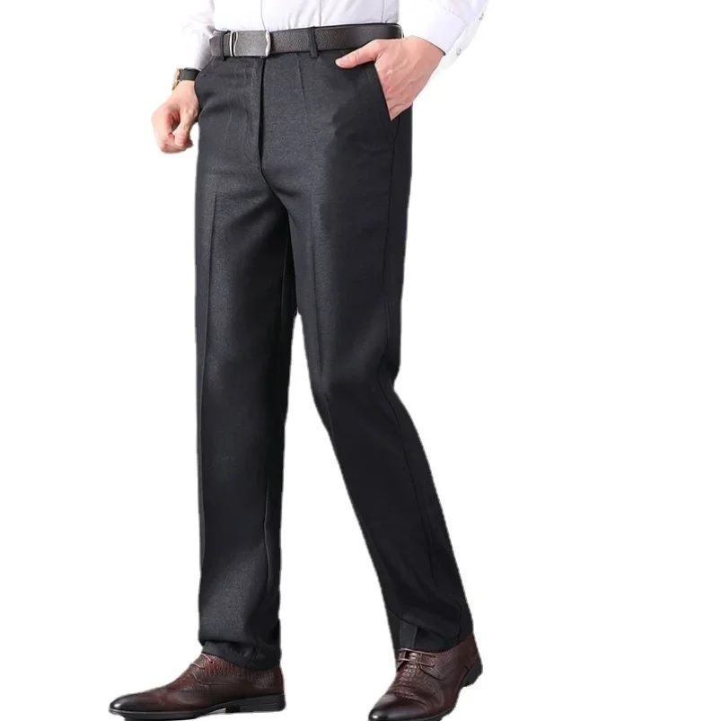 Formal Pants Men\'s Summer Thin Autumn Thick Black Blue Grey Stretch Bussiness Loose Suit Big Plus Size Office Trousers YYQWSJ