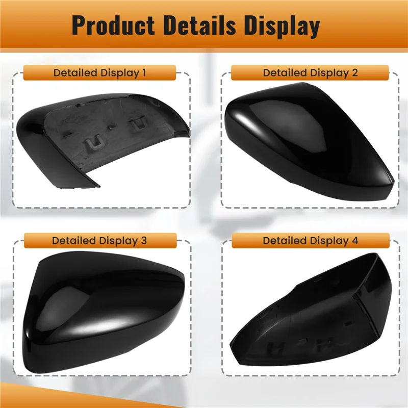 

ABTC-Rearview Side Mirror Cover Caps Shell Replacement For VW Polo MK5 5 6R 6C 2009-2017