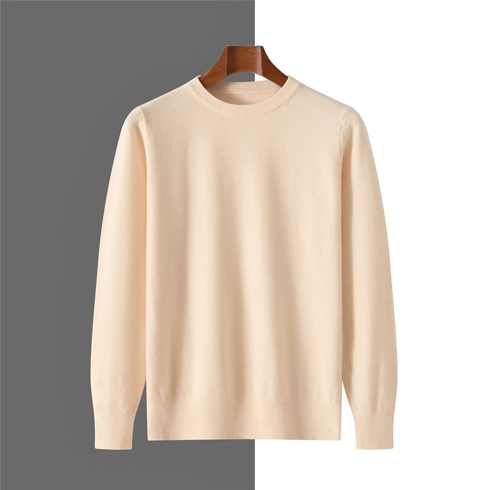 

2025 Summer New Men's Knitted Casual Commute Pure Color Top Faionable Loose Fit Long Sve round Ne Pullover Sweater