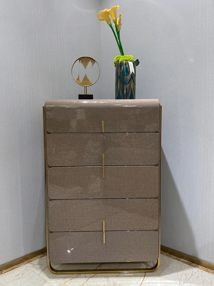 خزانة تخزين فاخرة مطلية بخمسة أدراج وخزانة غرفة نوم بخمسة أدراج #4