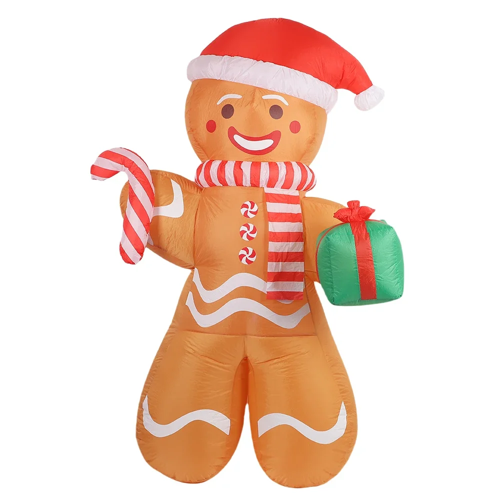 

7.87FT Yard Party Decoration Inflatable Gingerbread Man Outdoor Christmas Inflatable Decor with Led Lights Christmas Gift
