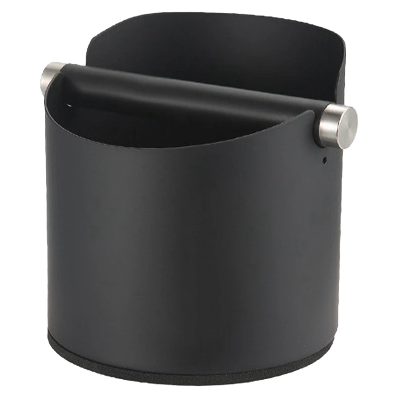 

Black Coffee Box Sturdy Compact Coffee Box Durable Non-Slip Coffee Grounds Bucket Easy Clean Espresso Knock Boxes