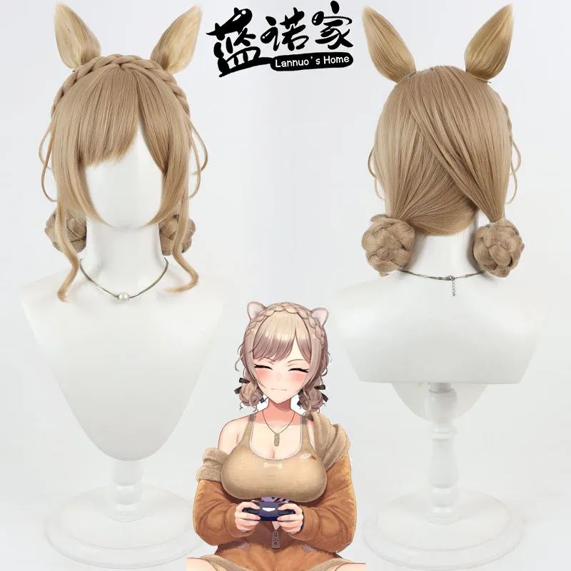 Virtual YouTube Vtuber Streamer Furen E Lustario Cosplay Wig Halloween Carnival Party Props Synthetic Hair + Wig Cap