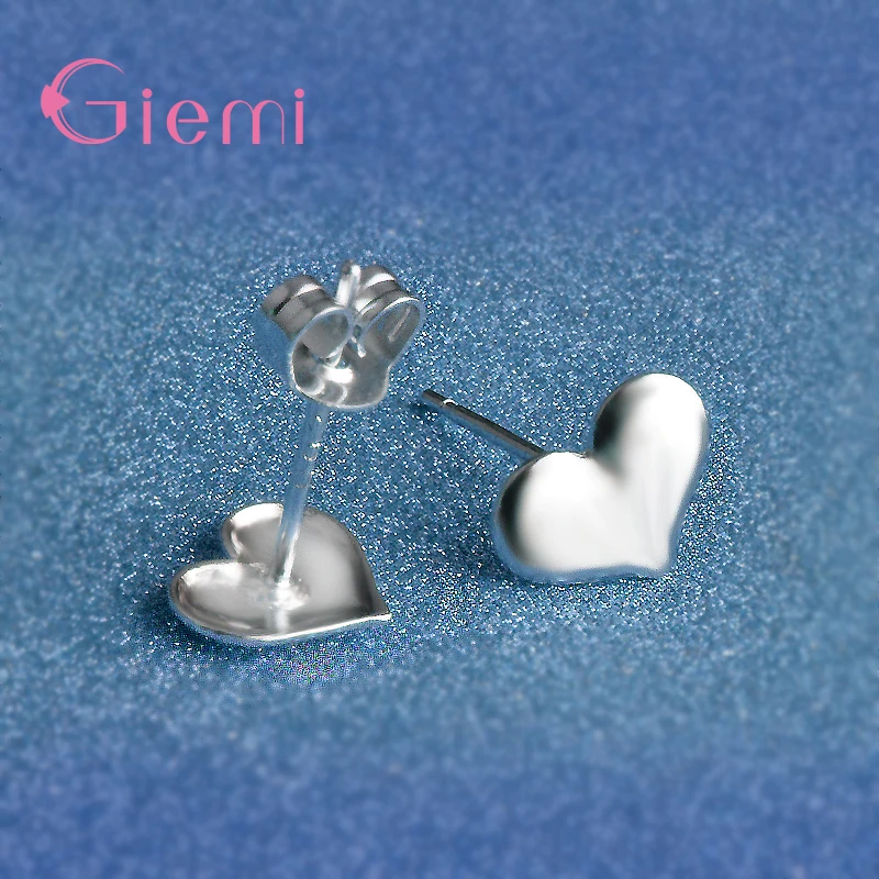 Most Popular Exquisite Lovely Heart Shaped 925 Sterling Silver Color Stud Earrings For Women Jewelry/ Mother's Day Gift Fashion