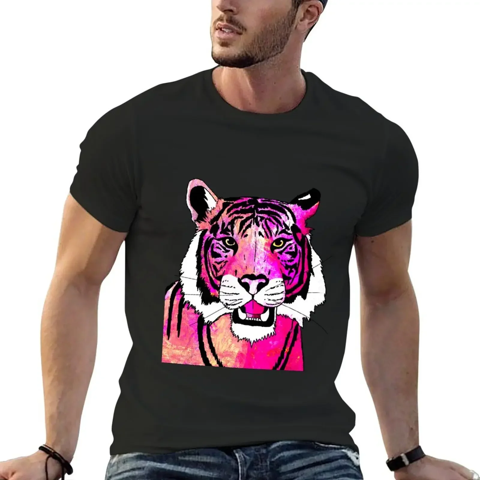 

Pink Tiger T-Shirt sublime summer top customs shirts men graphic