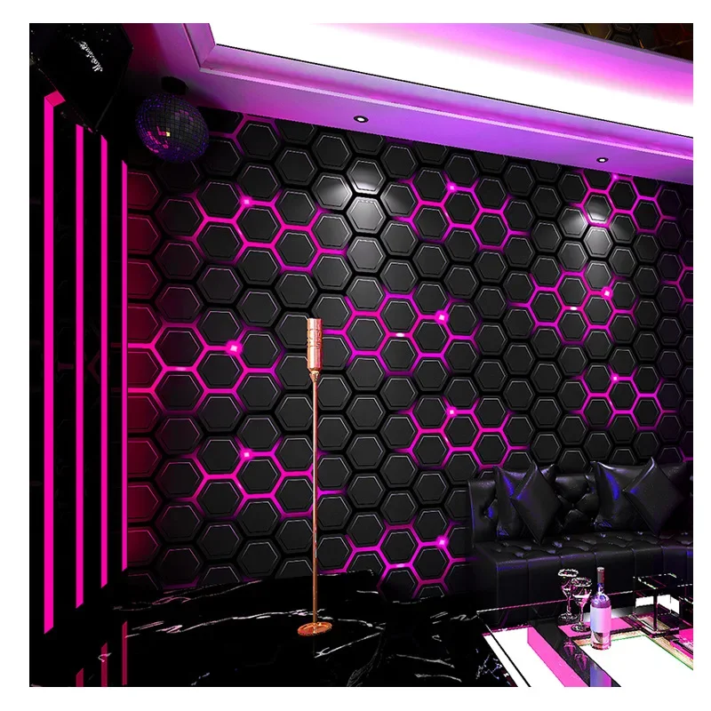 KTV Wallpaper Wallpaper 3D Stereoscopic Technology Internet Cafe Background Live Theme E-sports Hotel Decoration Wall Covering