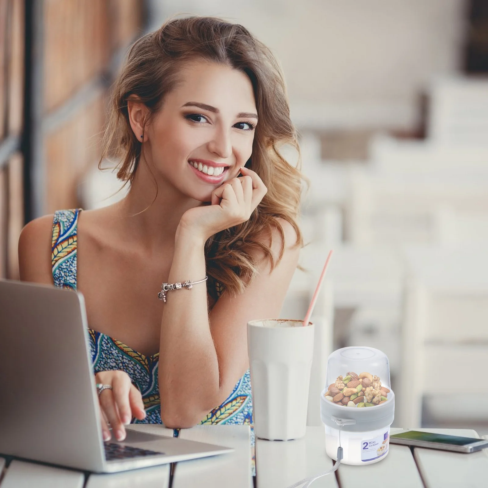 

Двухслойный контейнер для сохранения свежести продуктов, портативный контейнер для завтрака с ремешком, коробка для хранения фруктов, герметичный контейнер для еды для студентов