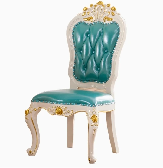 The product can be customized. European dining chair all solid wood double-sided engraving