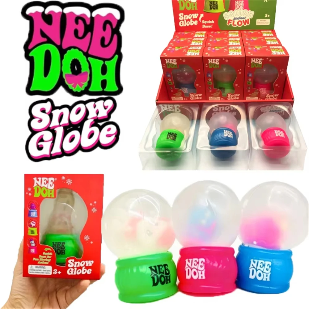 2026 New NeeDoh Squish Flow Snow Globe Crunch Stress Relief Toy Squeeze Toy Nice Cube Sensory Toy for Adults Gifts
