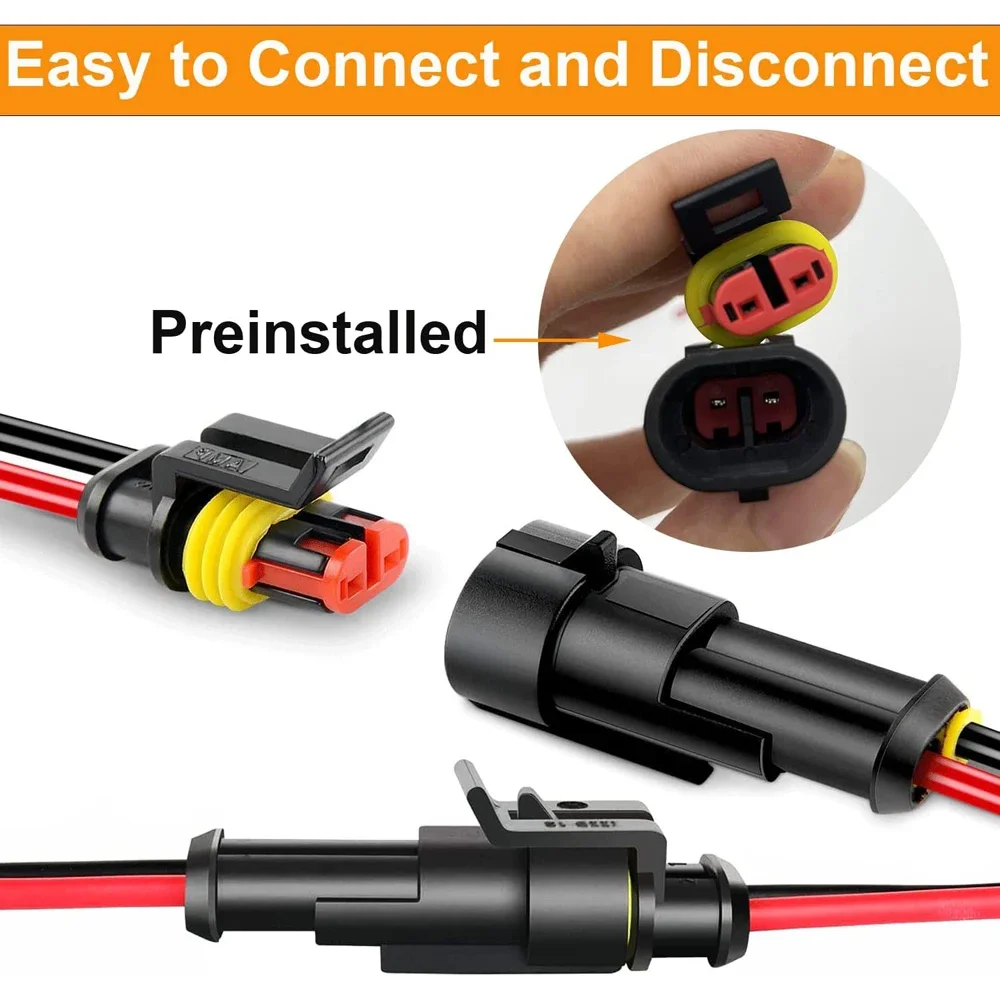 2/3/4pin 16 AWG Waterproof Wire Connectors Automotive Electrical Connectors Quick Disconnect Wire Connectors 2/3/4 Pin