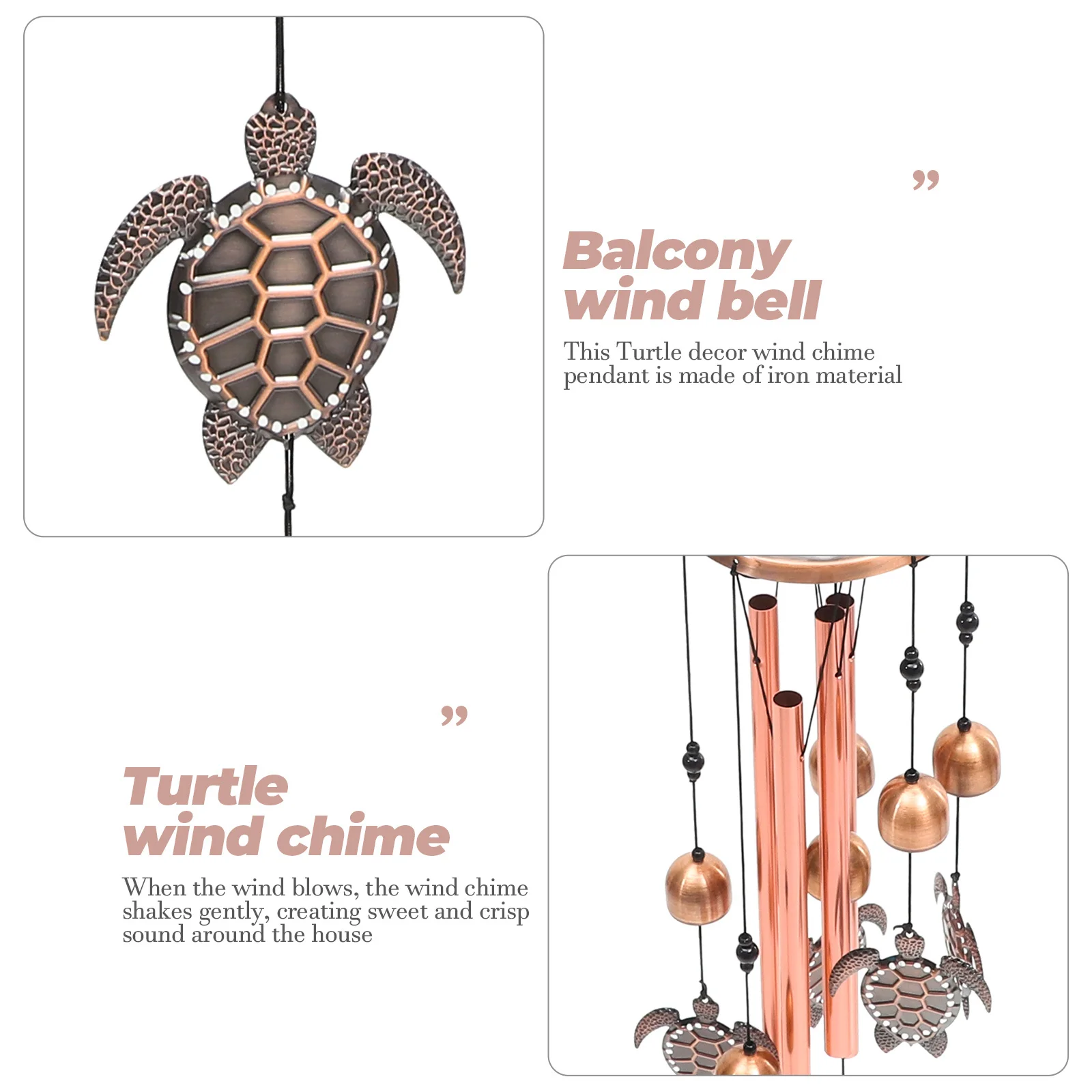 

Колокольчик ветра в виде черепахи Изысканный дизайн Металлическая стена для дома Садовый декор Сладкий четкий звук Подарок Колокольчик ветра в виде черепахи Аксессуар для домашнего декора