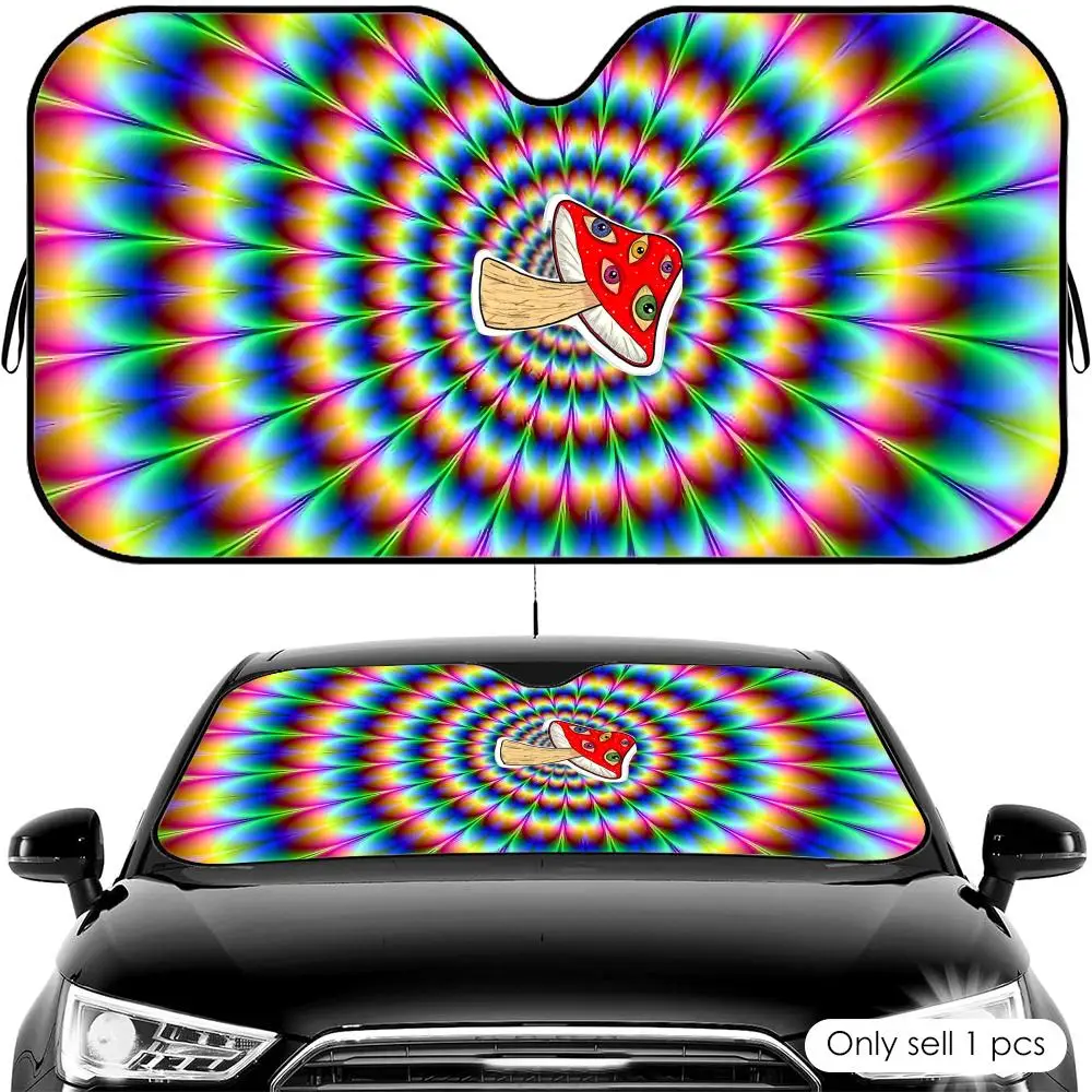 

Psychedelic Shrooms Mushroom Sun Visor Car Windshield Sun Shade UV Protection Heat Insulation Cover Universal Sun Protector