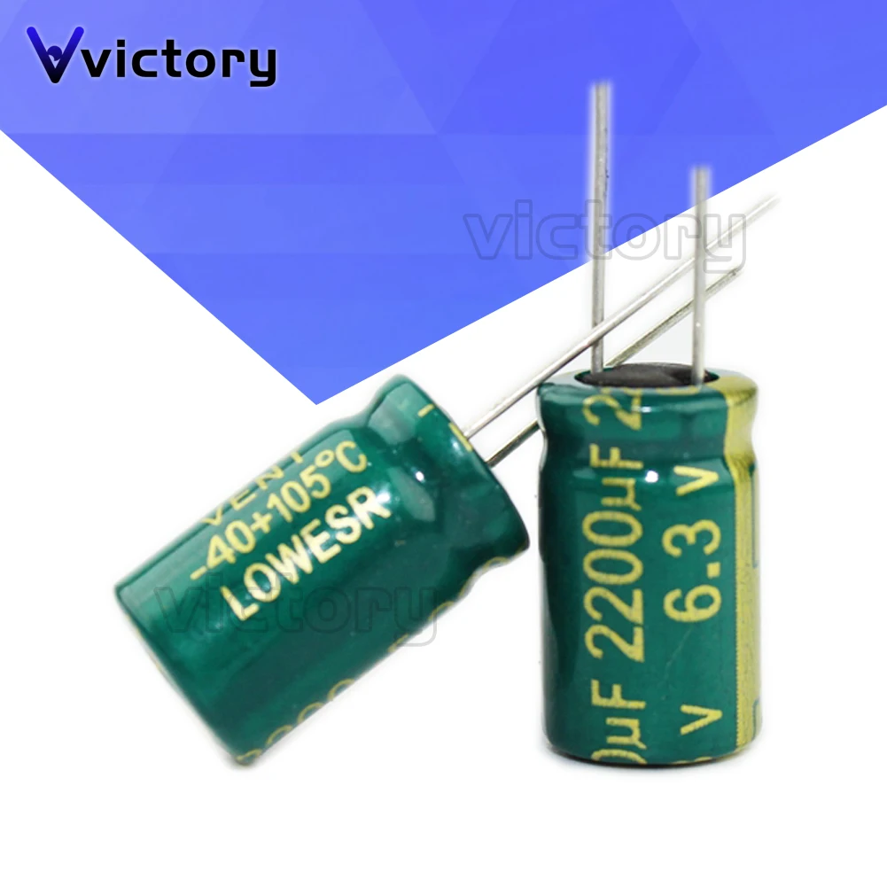 10 pcs Aluminum electrolytic capacitor 2200 uF 6.3 V 10 * 17mm Radial Electrolytic kapasitor