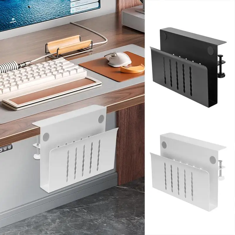 ที่หนีบบนโต๊ะจัดระเบียบอะลูมินัมอัลลอยยึดบนชั้นวางแล็ปท็อปไม่เจาะขาตั้งแล็ปท็อปแบบลอยอยู่ใต้โต๊ะหนีบบน