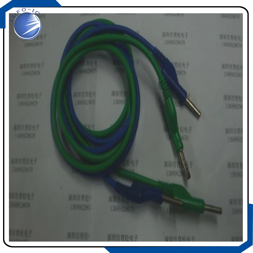 2PCS/(1 pair)  Blue green double headed A-A clamp  cable wire  high voltage test  cable wire high quality test lead Alligator