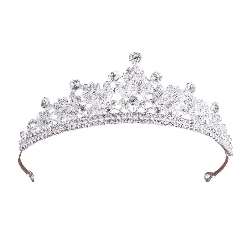 Hochzeitshaar-Tiara, Kristall-Braut-Tiara, Krone, silberfarbenes Diadem, Schleier-Tiara, Hochzeitshaar-Accessoires, Kopfschmuck, Kopfschmuck-Schmuckstücke – Detail 7