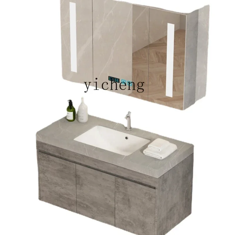 

Bathroom Cabinet Combination Stone Plate Bathroom Hand Washing and Face Washing Washstand Bathroom