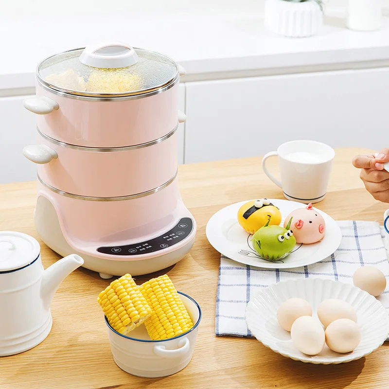 Household Electric Food Steamer Stainless Steel Double-layer Multifunctional Electric Cooker Egg Steamer